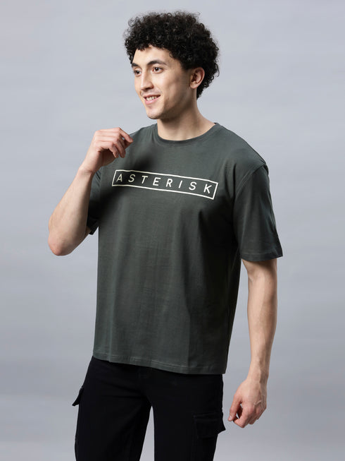 Bold Comfort: Men's Oversize Printed Cotton T-Shirt White